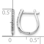 14k White Gold 1/10 carat Lab Grown Diamond VS/SI+ G+ Complete Hinged Hoop Earrings