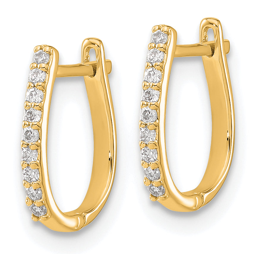 14k 1/10 carat Lab Grown Diamond VS/SI+ G+ Complete Hinged Hoop Earrings