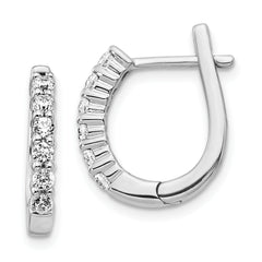 14k White Gold 1/2 carat Lab Grown Diamond VS/SI+ G+ Complete Hinged Hoop Earrings