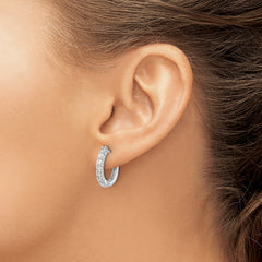 14k White Gold 3/4 carat Lab Grown Diamond VS/SI+ G+ Complete Hinged Hoop Earrings