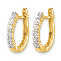 14k 3/4 carat Lab Grown Diamond VS/SI+ G+ Complete Hinged Hoop Earrings