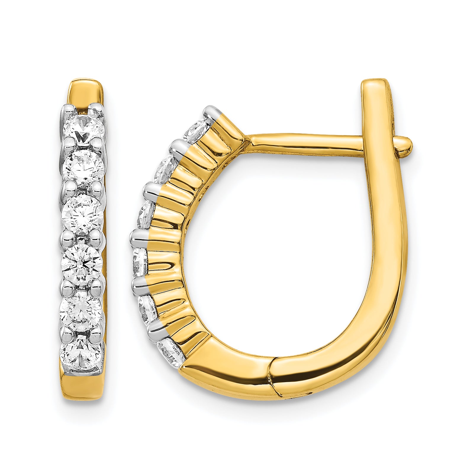 14k 3/4 carat Lab Grown Diamond VS/SI+ G+ Complete Hinged Hoop Earrings