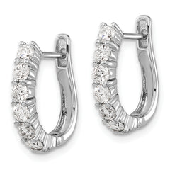 14k White Gold 1 carat Lab Grown Diamond VS/SI+ G+ Complete Hinged Hoop Earrings