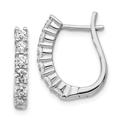 14k White Gold 1 carat Lab Grown Diamond VS/SI+ G+ Complete Hinged Hoop Earrings
