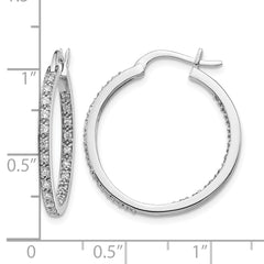 14k White Gold 1/2 carat Lab Grown Diamond VS/SI+ G+ Complete In and Out Hoop Earrings