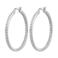 14k White Gold 5/8 carat Lab Grown Diamond VS/SI+ G+ Complete In and Out Hoop Earrings
