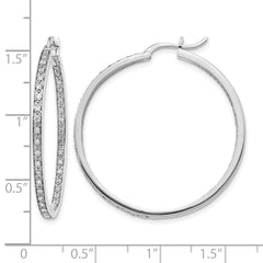 14k White Gold 5/8 carat Lab Grown Diamond VS/SI+ G+ Complete In and Out Hoop Earrings