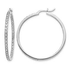 14k White Gold 5/8 carat Lab Grown Diamond VS/SI+ G+ Complete In and Out Hoop Earrings