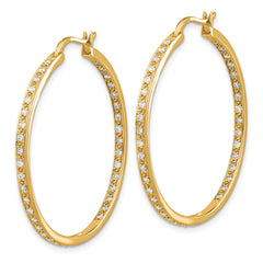 14k 5/8 carat Lab Grown Diamond VS/SI+ G+ Complete In and Out Hoop Earrings