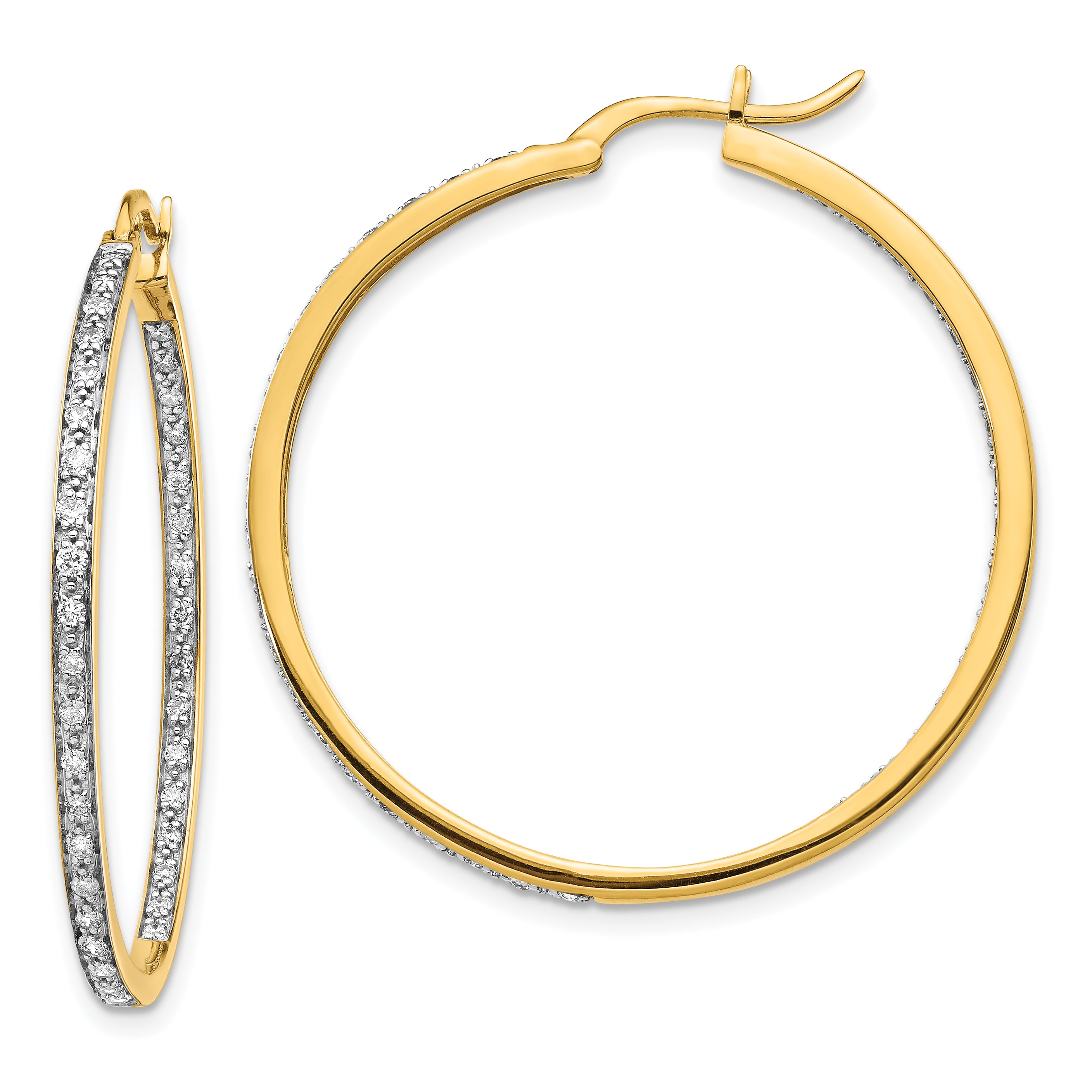 14k 5/8 carat Lab Grown Diamond VS/SI+ G+ Complete In and Out Hoop Earrings