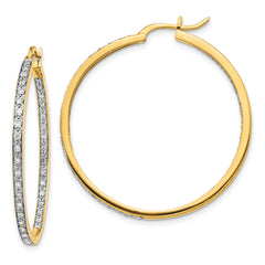 14k 5/8 carat Lab Grown Diamond VS/SI+ G+ Complete In and Out Hoop Earrings
