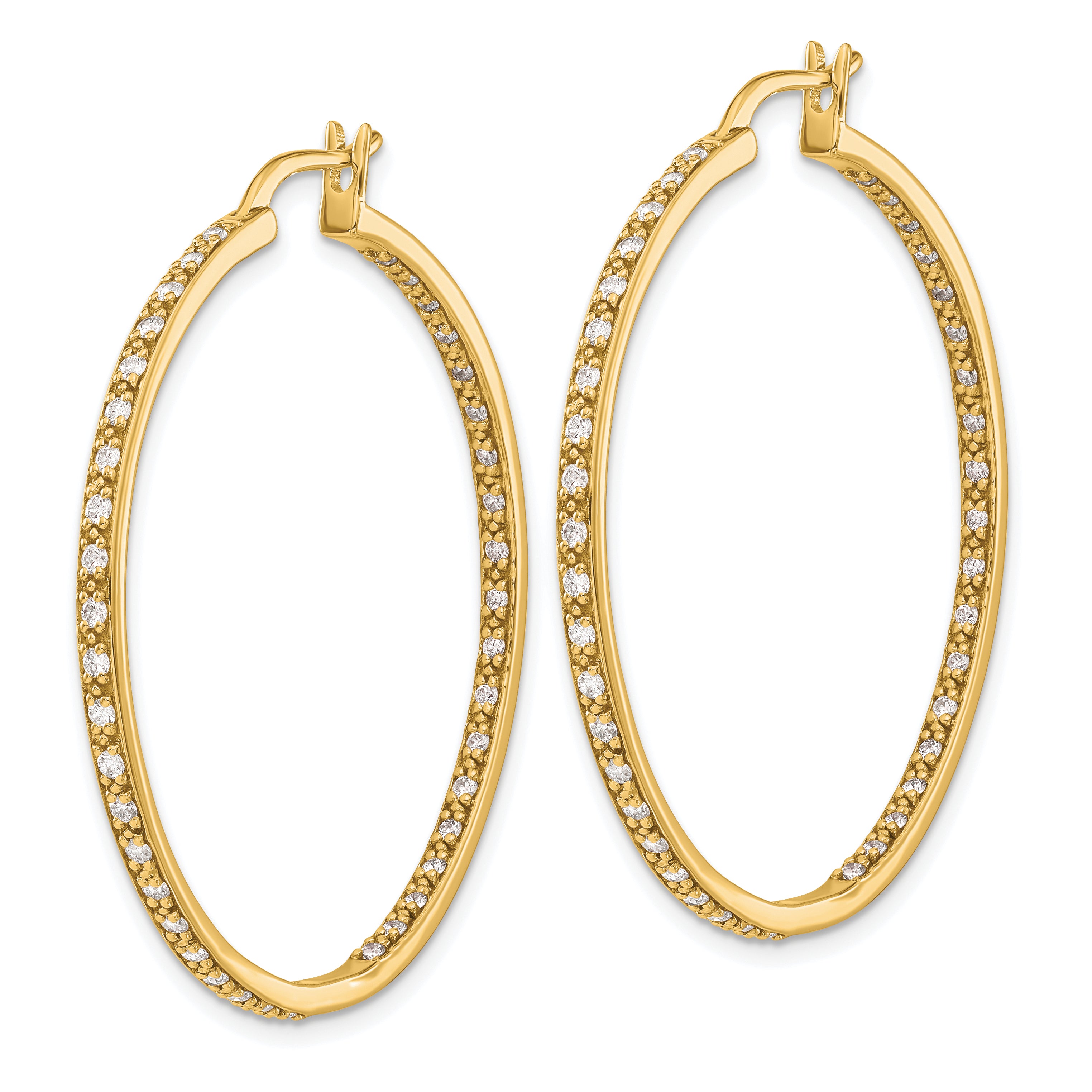 14k 7/8 carat Lab Grown Diamond VS/SI+ G+ Complete In and Out Hoop Earrings Secondary image