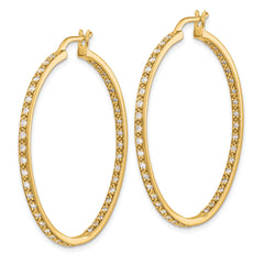 14k 7/8 carat Lab Grown Diamond VS/SI+ G+ Complete In and Out Hoop Earrings