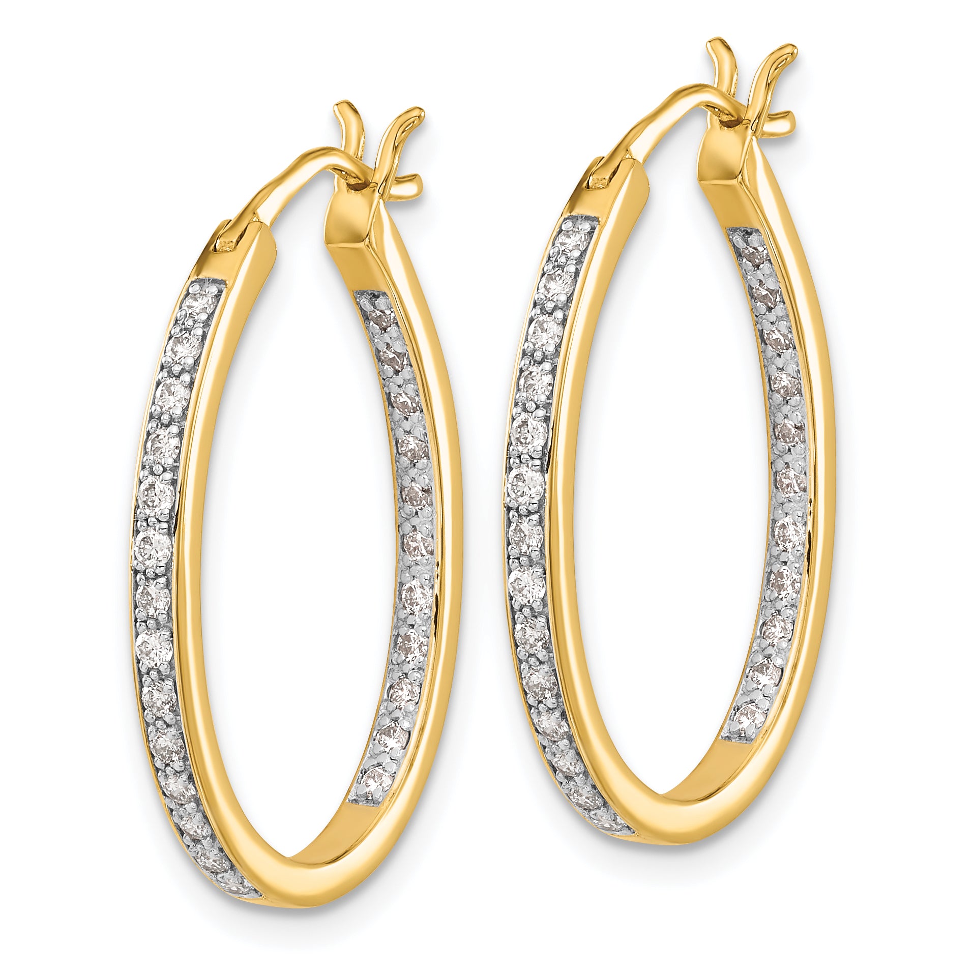 14k 1/2 carat Lab Grown Diamond VS/SI+ G+ Complete In and Out Hoop Earrings Secondary image