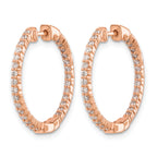 14k Rose Gold 5/8 carat Lab Grown Diamond VS/SI+ G+ Complete In and Out Hoop Earrings