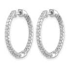 14k White Gold 5/8 carat Lab Grown Diamond VS/SI+ G+ Complete In and Out Hoop Earrings