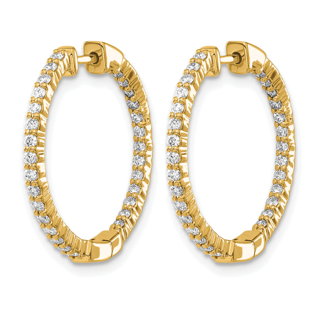 14k 5/8 carat Lab Grown Diamond VS/SI+ G+ Complete In and Out Hoop Earrings
