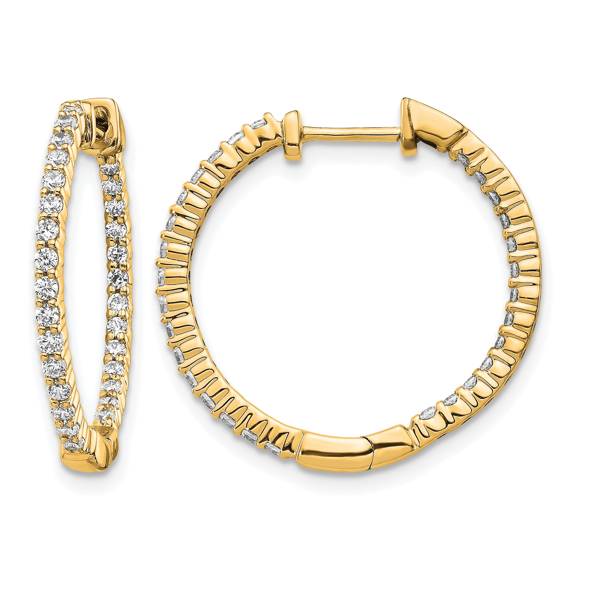 14k 5/8 carat Lab Grown Diamond VS/SI+ G+ Complete In and Out Hoop Earrings Main image