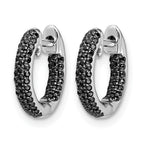 10k White Gold Diamond Hinged Hoop Earrings