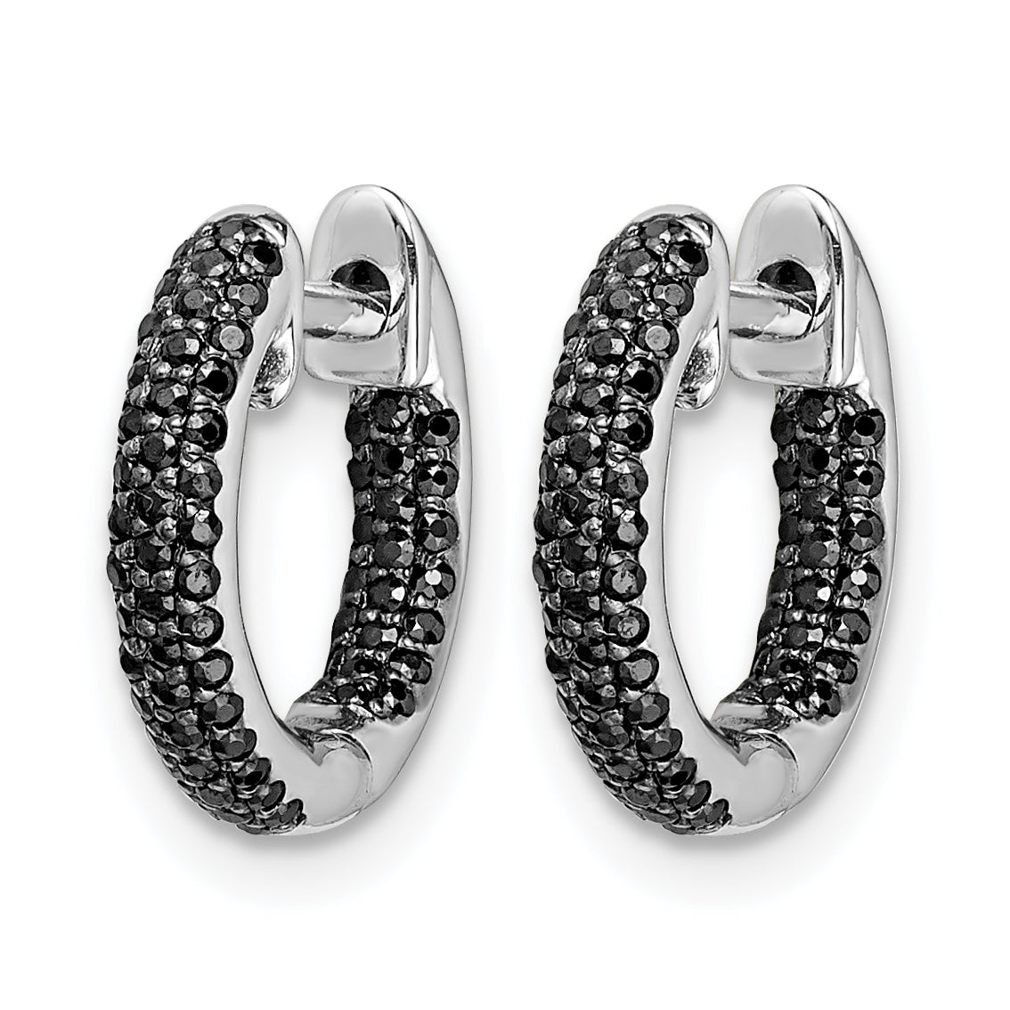 14k White Gold 3/8 carat Lab Grown Diamond VS/SI+ G+ Complete Hinged Hoop Earrings Secondary image