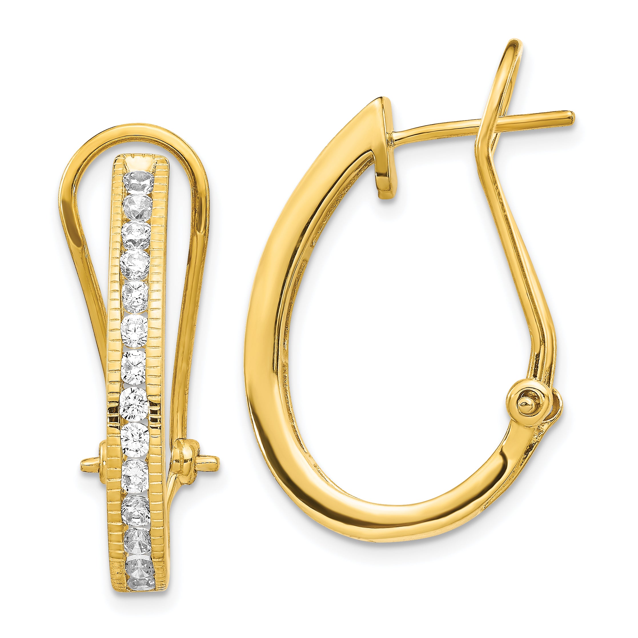 14k 1 carat Lab Grown Diamond VS/SI+ G+ Complete Fashion Hinged Hoop Earrings Main image