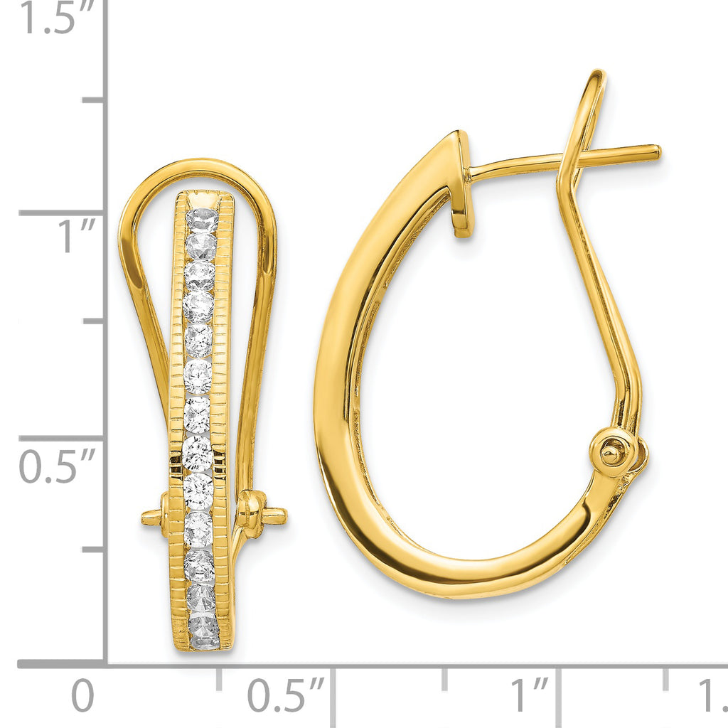 14K Yellow Gold 1 Carat Lab-Grown Diamond VS/SI+ G+ Complete Fashion Hinged Hoop Earrings