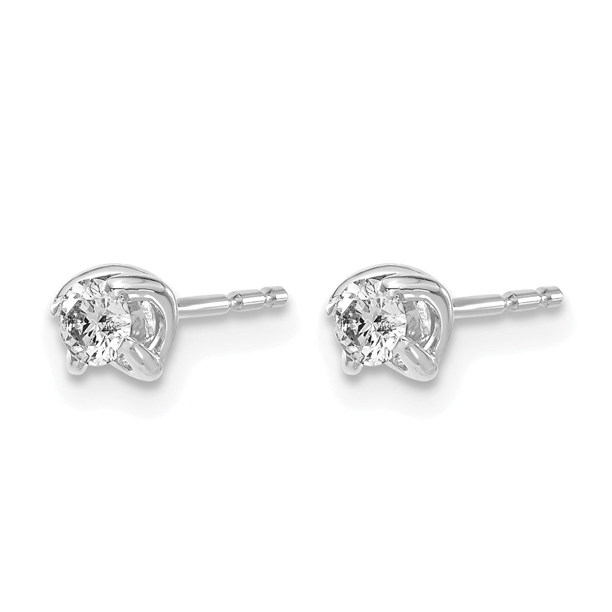 14k White Gold 1/5 carat Lab Grown Diamond VS/SI+ G+ Stud Post Earrings Secondary image