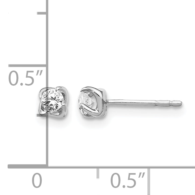 14k White Gold 1/5 carat Lab Grown Diamond VS/SI+ G+ Stud Post Earrings