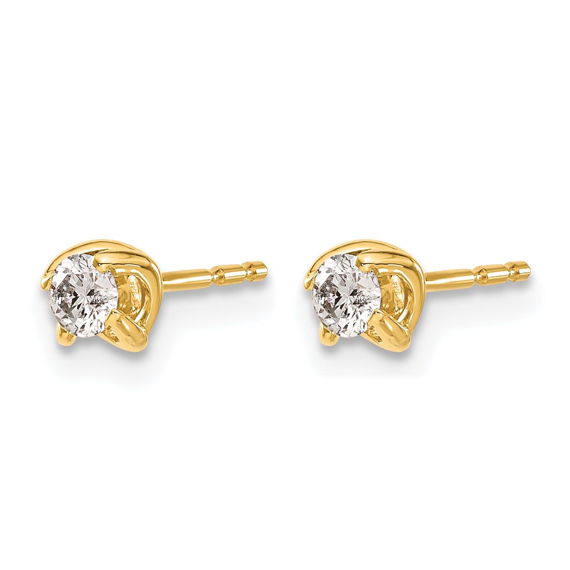 14k 1/5 carat Lab Grown Diamond VS/SI+ G+ Stud Post Earrings Secondary image