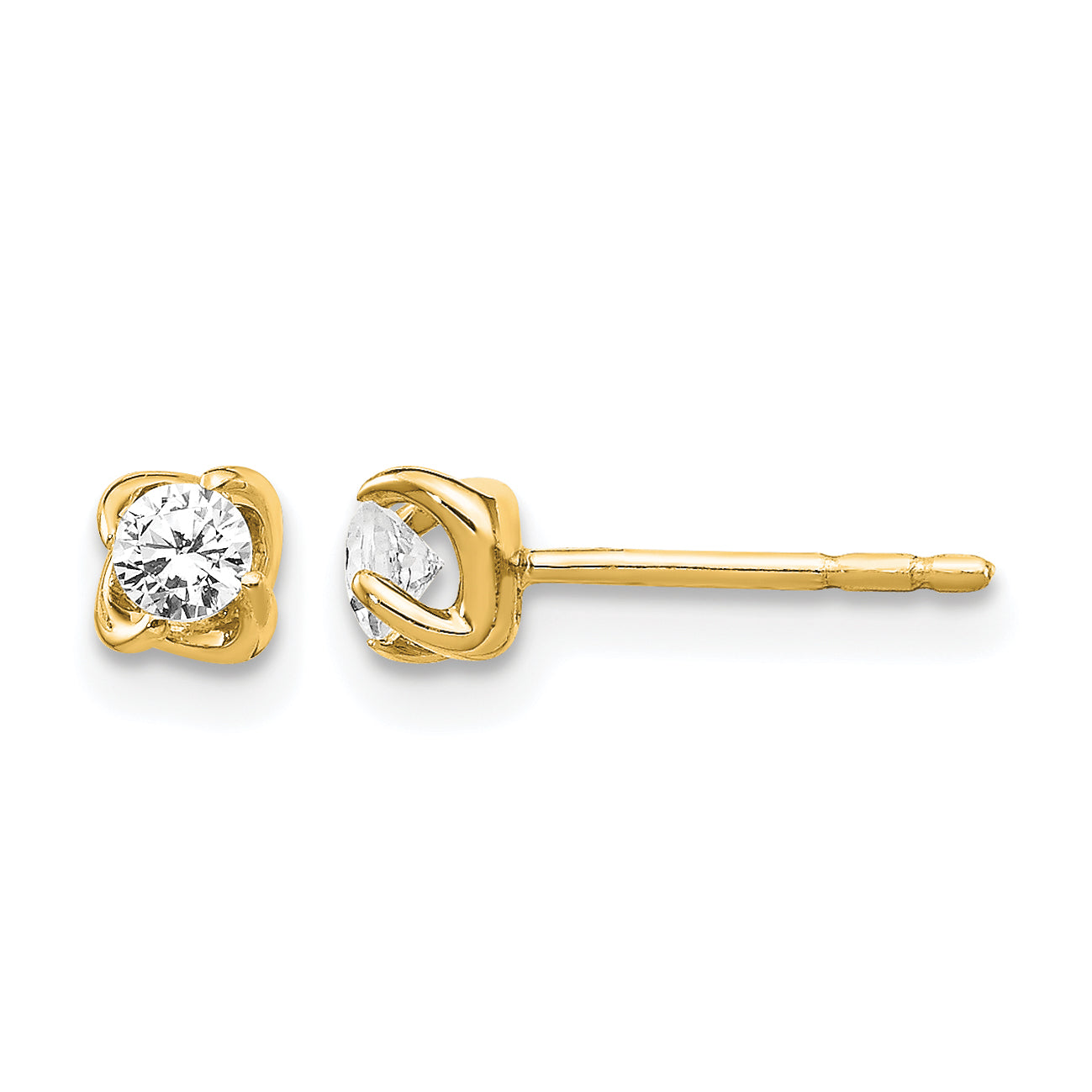 14k 1/5 carat Lab Grown Diamond VS/SI+ G+ Stud Post Earrings Main image