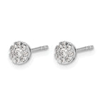 14k White Gold 1/5 carat Lab Grown Diamond VS/SI+ G+ Cluster Post Earrings