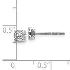 10k White Gold Diamond Cluster Post Earrings