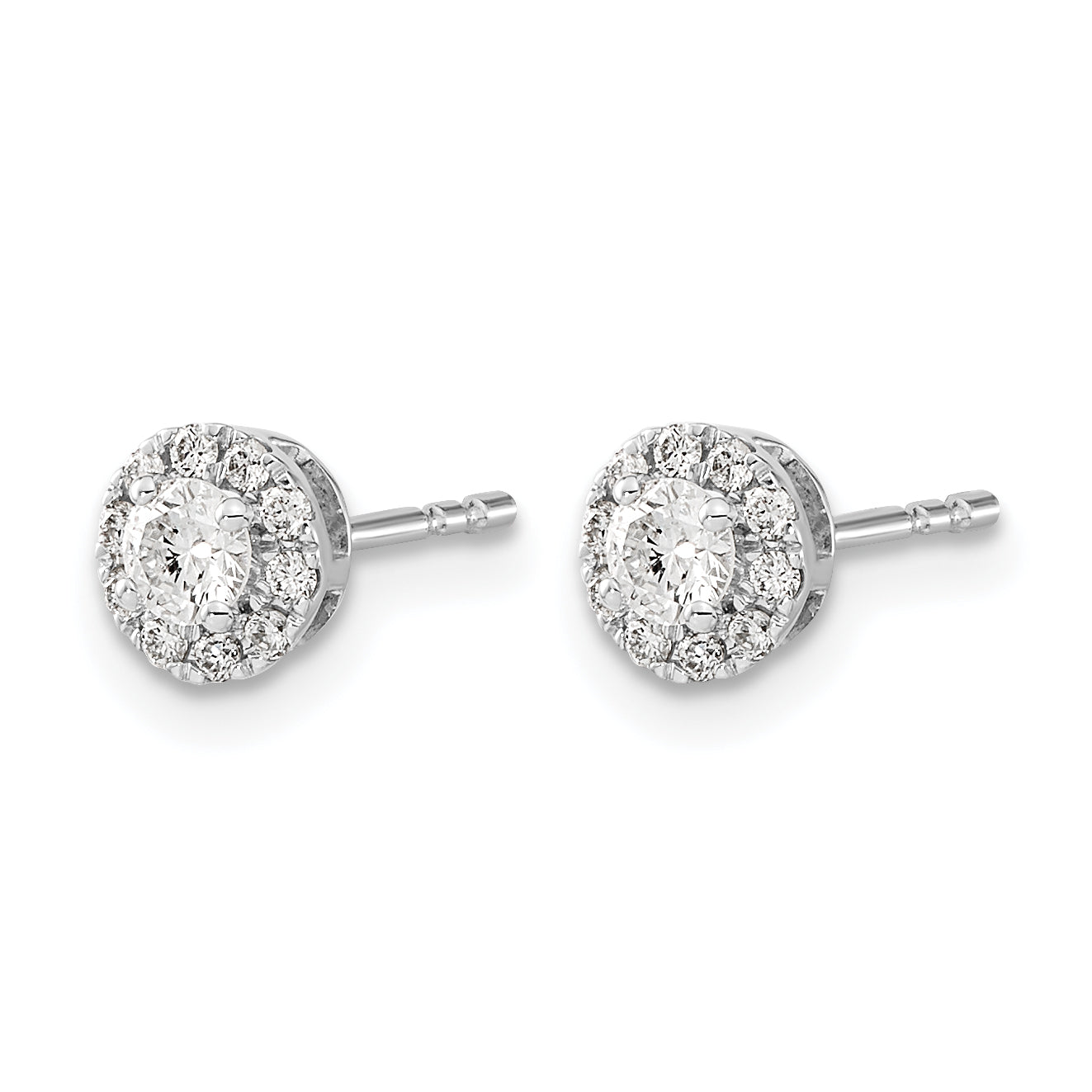 10k White Gold Diamond Cluster Post Earrings