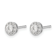10k White Gold Diamond Cluster Post Earrings