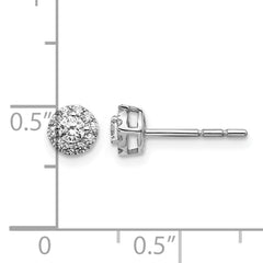 10k White Gold Diamond Cluster Post Earrings