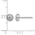 14k White Gold 1/2 carat Lab Grown Diamond VS/SI+ G+ Cluster Post Earrings