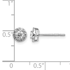 14k White Gold 1/2 carat Lab Grown Diamond VS/SI+ G+ Cluster Post Earrings