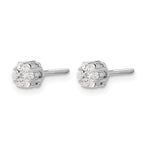10k White Gold Diamond Cluster Post Earrings