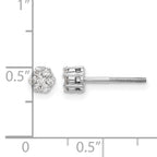 10k White Gold Diamond Cluster Post Earrings