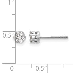 10k White Gold Diamond Cluster Post Earrings