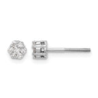10k White Gold Diamond Cluster Post Earrings