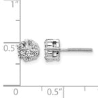 14k White Gold 5/8 carat Lab Grown Diamond VS/SI+ G+ Screwback Cluster Post Earrings