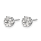 14k White Gold 1 carat Lab Grown Diamond VS/SI+ G+ Screwback Cluster Post Earrings