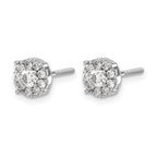 14k White Gold 1/2 carat Lab Grown Diamond VS/SI+ G+ Cluster Screwback Post Earrings