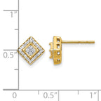 10k Polished Diamond Post Earrings