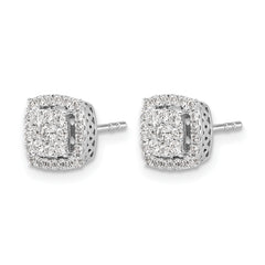 10k White Gold Diamond Post Earrings