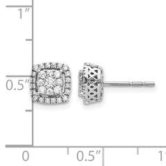 10k White Gold Diamond Post Earrings