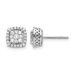 10k White Gold Diamond Post Earrings