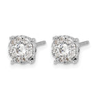 14k White Gold 1 carat Lab Grown Diamond VS/SI+ G+ Halo Post Earrings