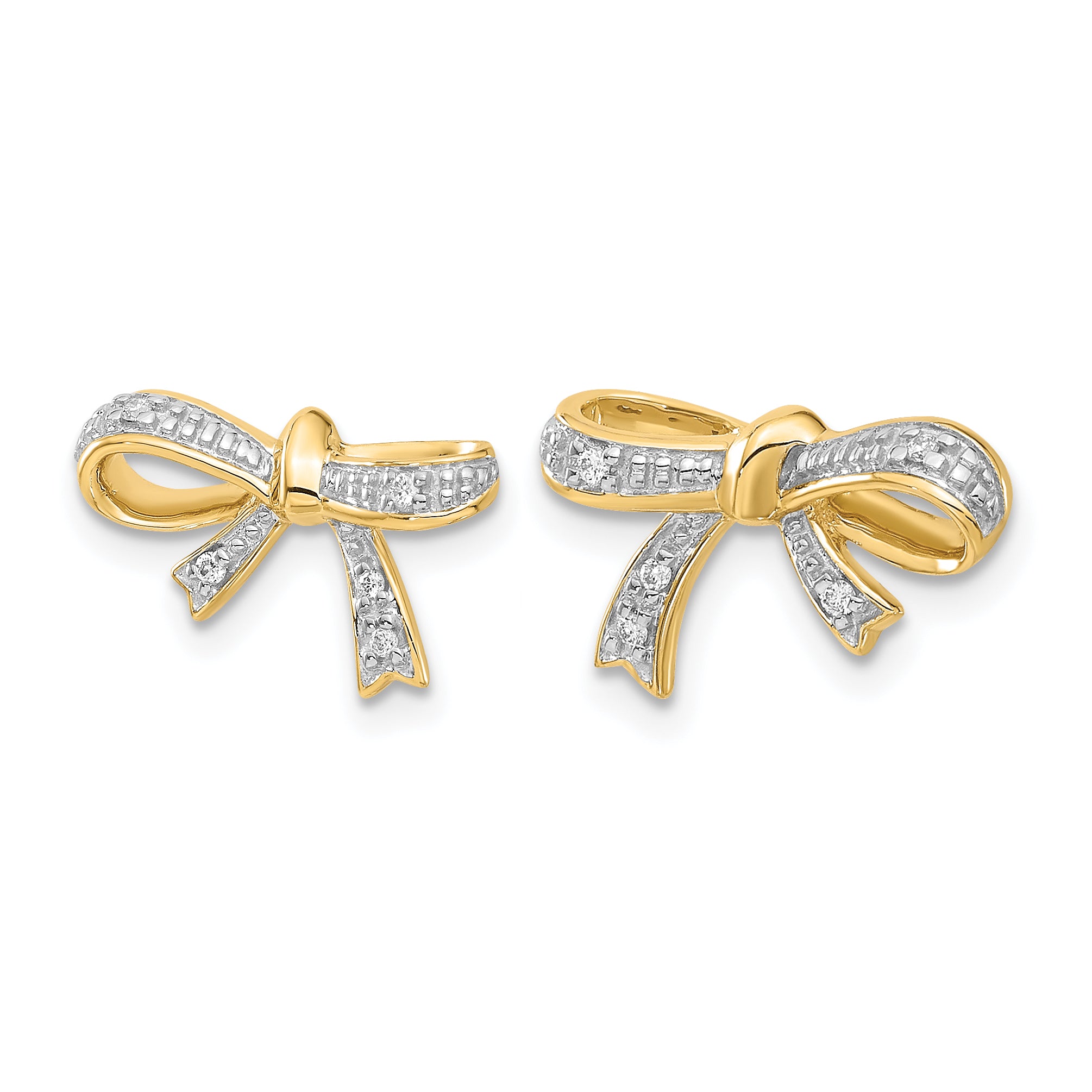14k Diamond Bow Post Earrings Secondary image